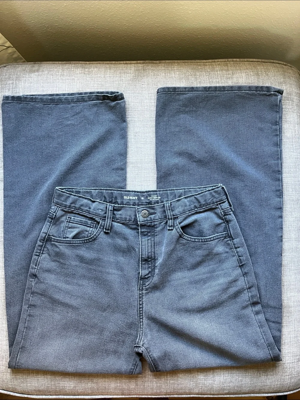 Old Navy Baggy Wide Leg Black/Gray Jeans Youth 18